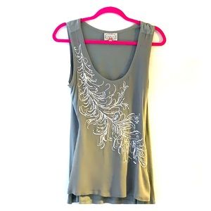Anthropologie Glam Silver Sequin Tank